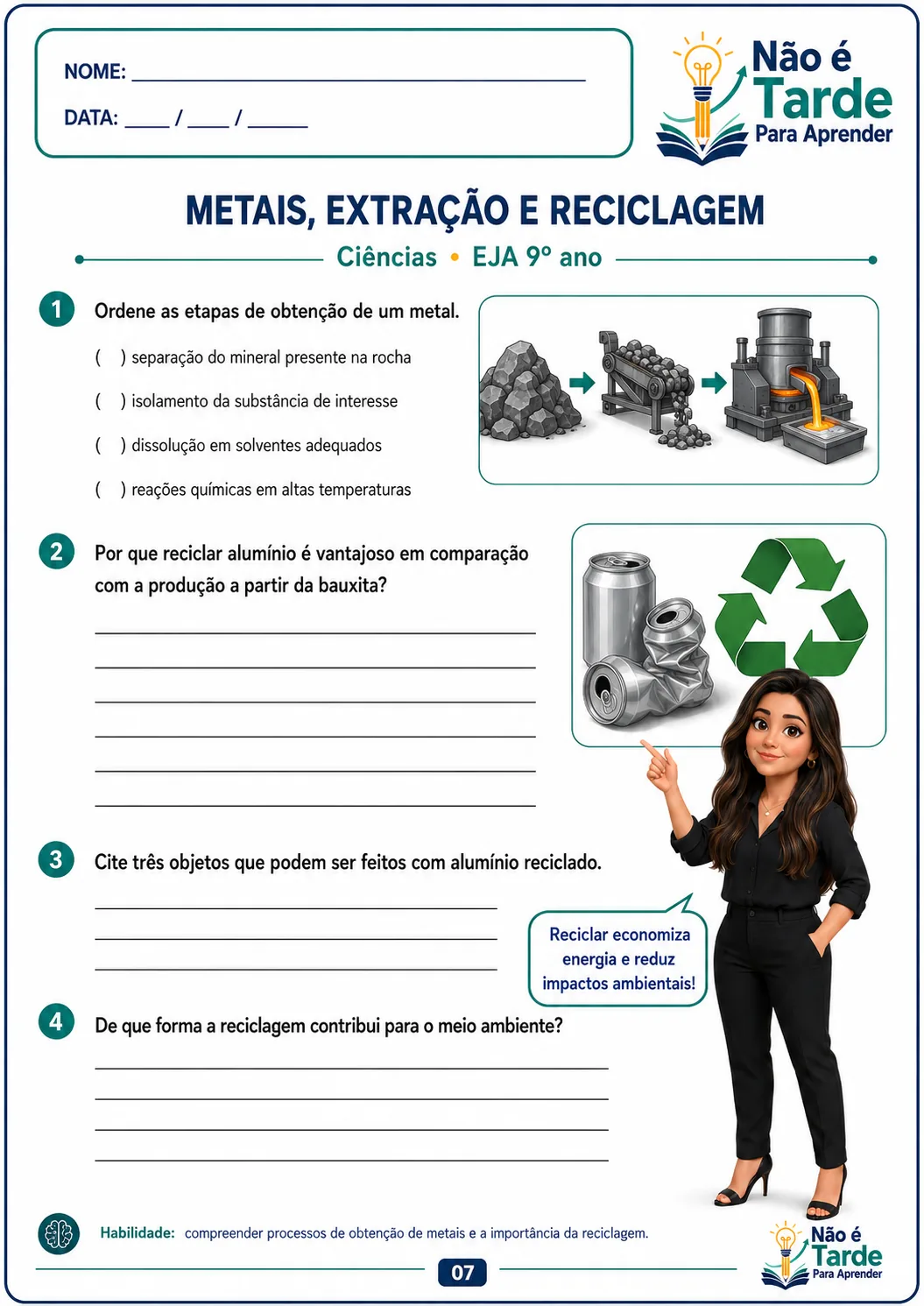 Folha de atividade EJA 8